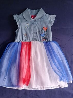 Minnie Mouse Blue & Red Tulle Dress 3T